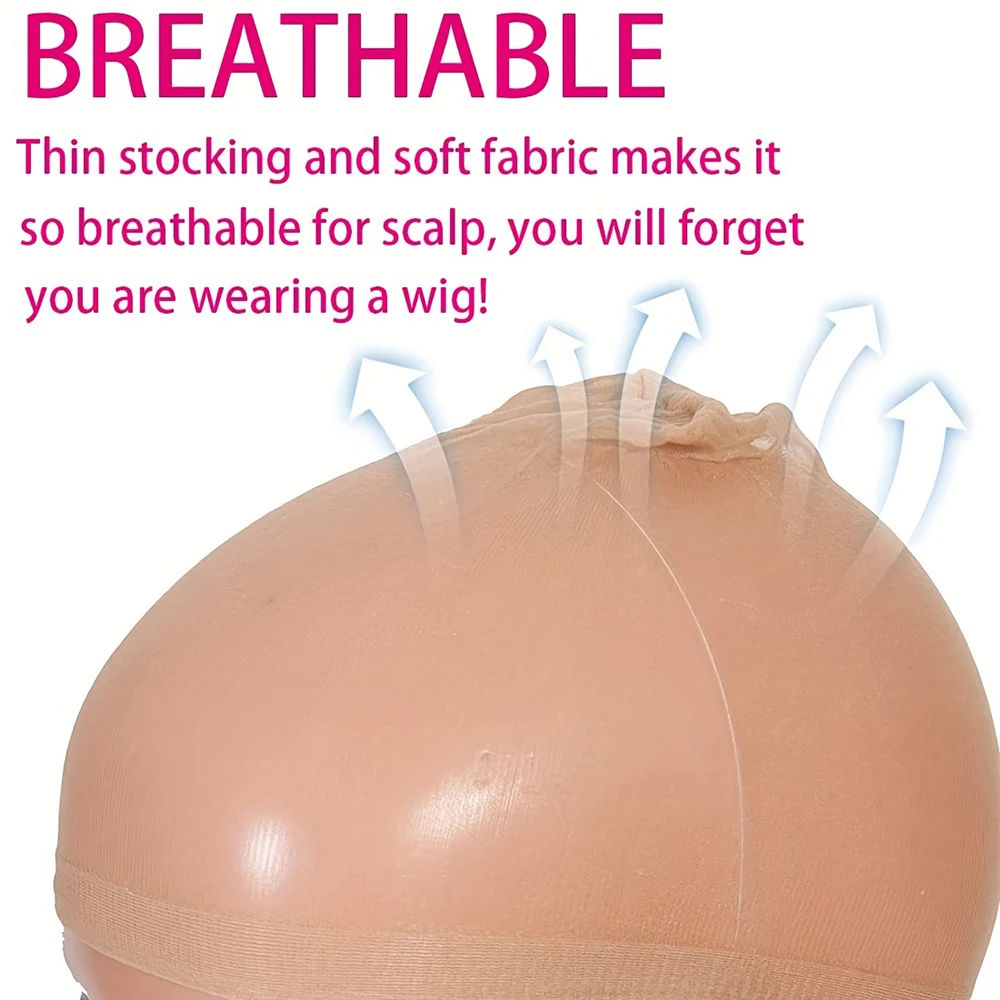 12 PCS Invisible HD Wig Cap Elastic Breathable Mesh Stocking Wig Caps Accessories