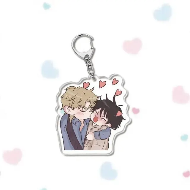 Anime Manga Waterside Night Yaoi Couple Keychain Low Tide In Twilight Taeju Cartoon Figures Pendant Key Chain BL Jewelry Gifts