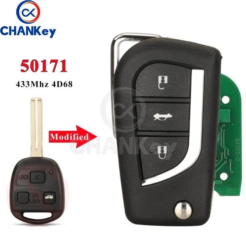 

CHANKey 50171 обновленный откидной дистанционный ключ TOY48 ASK 433 МГц 4D68 чип для Lexus LX470 LS430 SC430 RX300/330/350/400 модифицированный брелок