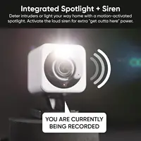 Wyze Cam v4, caméra de sécurité domestique intelligente Wi-Fi 2K HD, utilisation intérieure/extérieure, moniteur pour animaux de compagnie/bébé, projecteur/sirène activé par le mouvement, 2