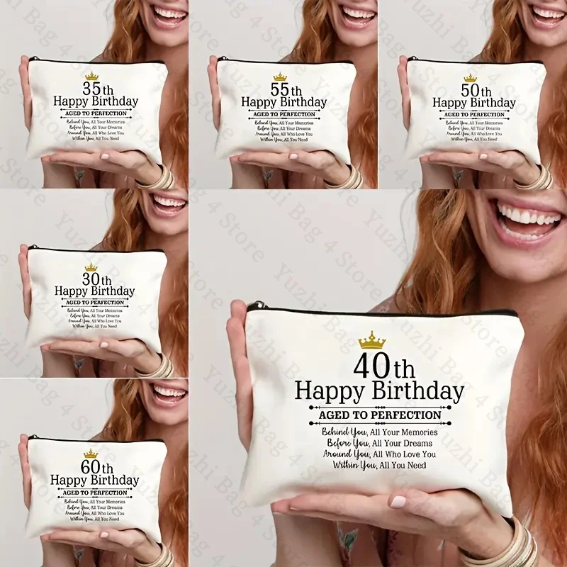 

Birthday Gifts for Women Travel Zipper Makeup Bags Happy Birthday Gifts for Daughter Niece Friend Sister Birthday Gifts for Her