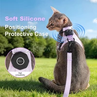 Escape-Proof Cat Harness with AirTag Holder Lightweight Reflective Adjustable Kitten Vest Harness for Outdoor Walking Active Cat 4