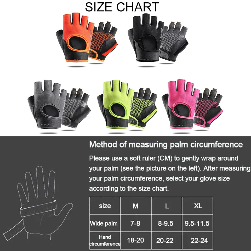 Cycling Sport Gloves Breathable Anti-slip Half Finger MTB Bike Gloves Sweat-Absorbing Elastic Fitness Sports Training Gym Gloves
