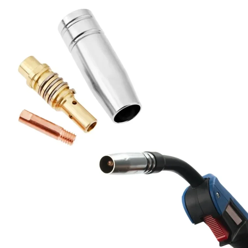 용접기 깍지 부품 키트 15AK 전도성 팁 노즐, MIG 용접 토치 용접용 접촉 팁, 0.6mm, 0.8mm, 0.9mm, 1.0mm, 1.2mm, 3 개