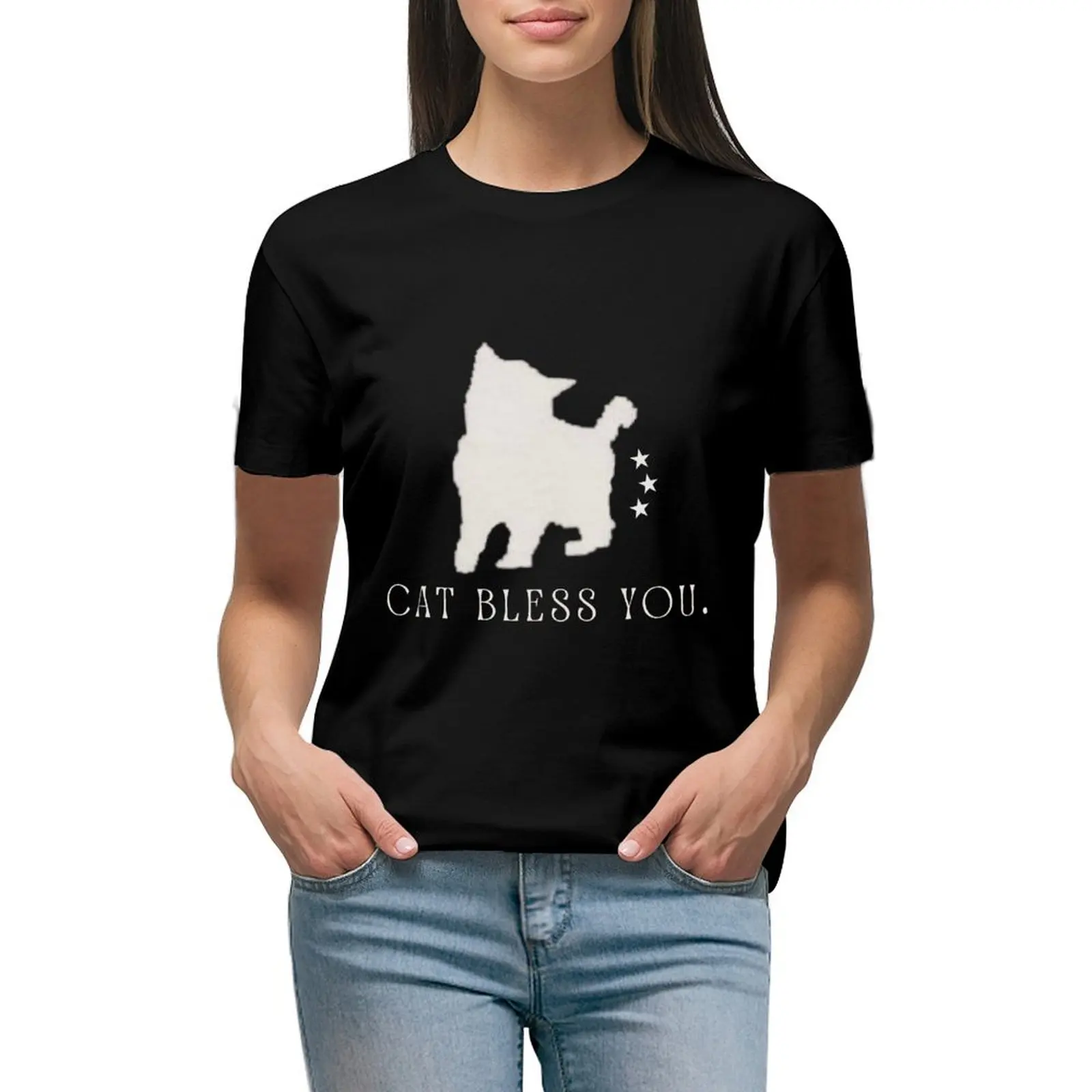 

Cat Bless You Dupe T-shirt summer tops tees funny tops for Women
