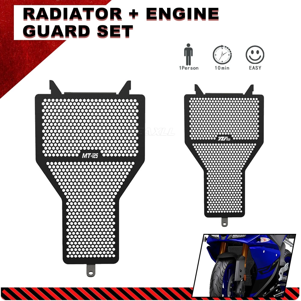 Mt125 Yzfr125 Protezione Motore Testata Radiatore Set Completo Per Yamaha Mt-125 Yzf R125 Yzfr-125 Radiatore + Set Protezione Motore