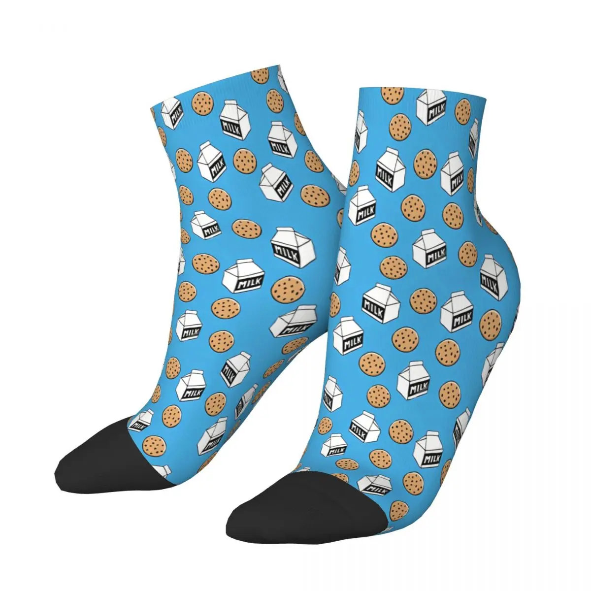 

Blue Milk Cookies Cookie Ankle Socks Male Mens Women Summer Stockings Printed