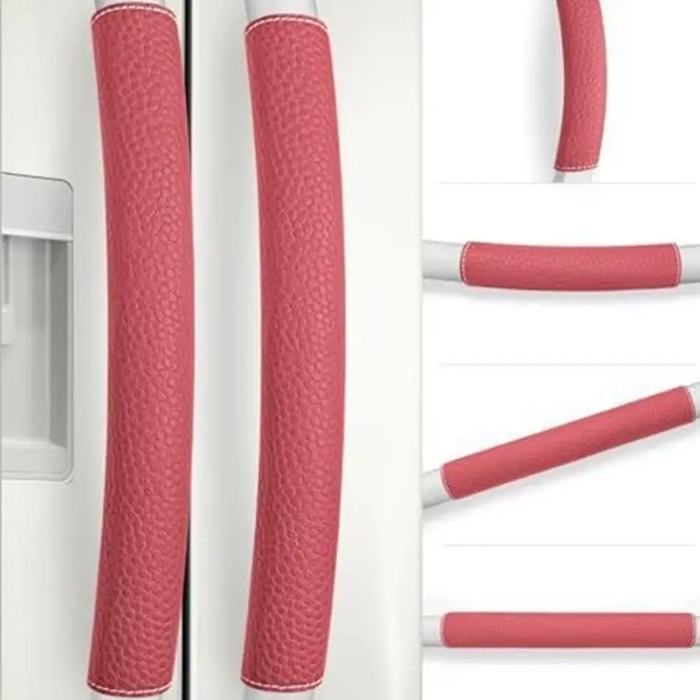 PU Leather Refrigerator Door Handle Cover Protective Clean Fridge Door Handle Cover Adjustable Appliance Covers Household