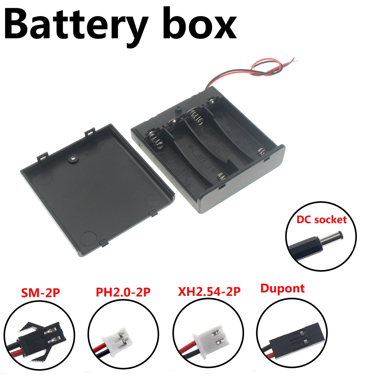 5PCS DIY 4x AA With Switch Closed Battery Holder Storage Box Case With 5pcs-diy-4x-aa-with-switch-closed-battery-holder-storage-box-case-with