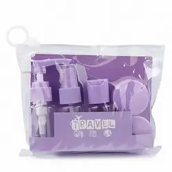 Leak - Proof Travel Toiletry Bottles Set for Shampoo, Lotion, and Cream (Purple)