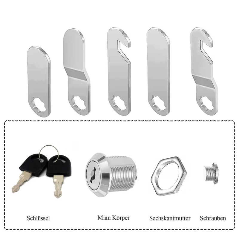 Upgraded 16mm Lock Set 4 Keys Included Secure Cabinet Lock Set Simple Install