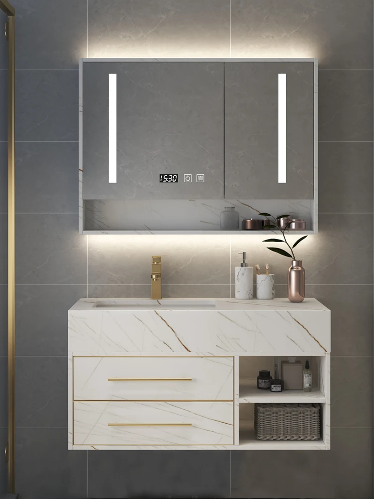 Factory Outlet High Quality Modern Eco-friendly Water Proof Wall Mounted Bathroom Basin Cabinet