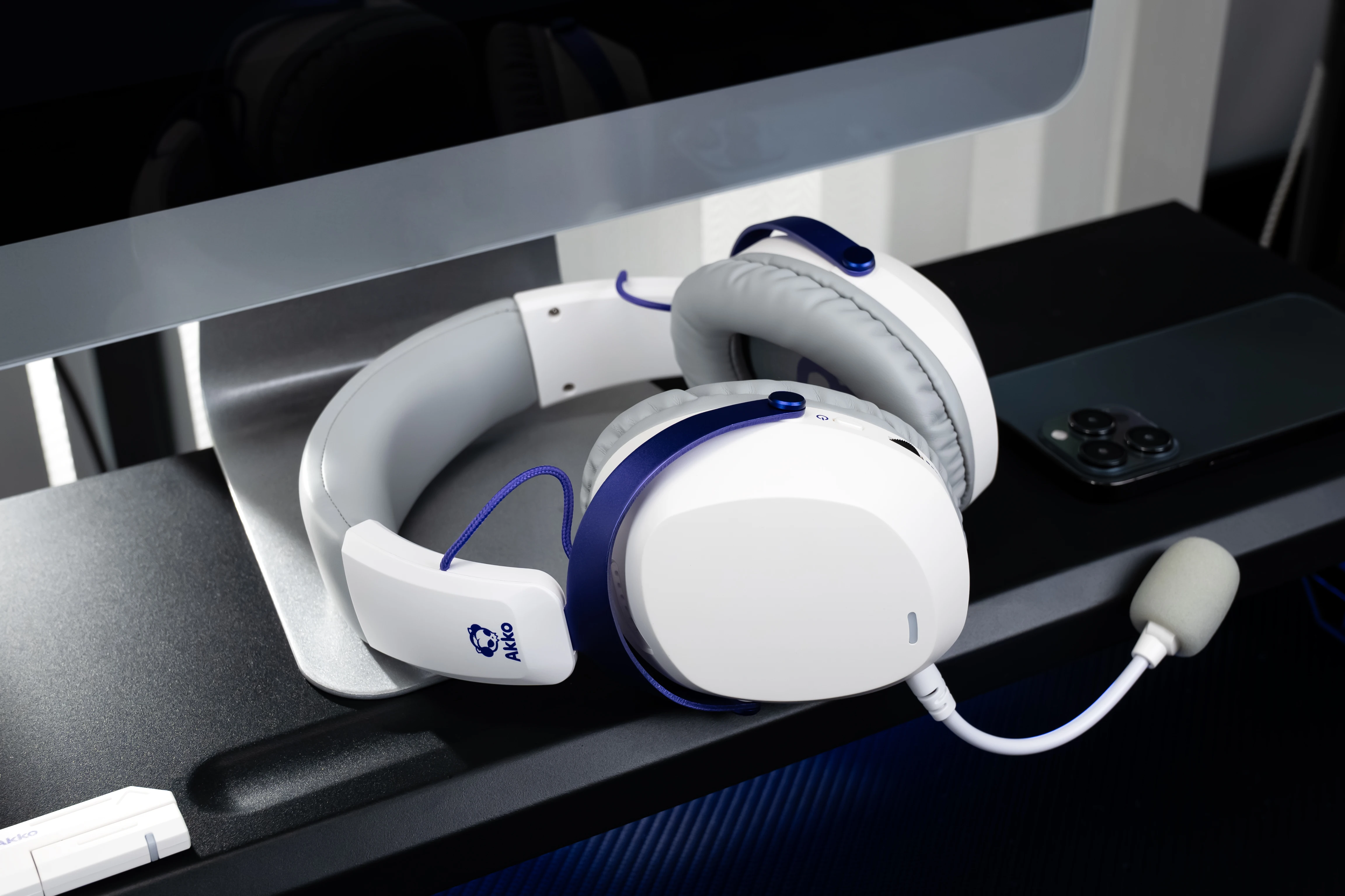 Akko GH300 Gaming Wireless Headphone with Mic Over-Ear Headset 7.1 Virtual Surround Sound Quad-Mode Head-mounted for Music Game