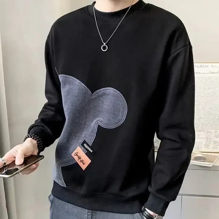 thumbnail image 1 of Sudadera con capucha y cuello redondo para hombre, sin capucha, color blanco, corte ajustado, ropa para hombre, cuello redondo, gráfico, ofertas al por mayor, cálidas, 1 of 5