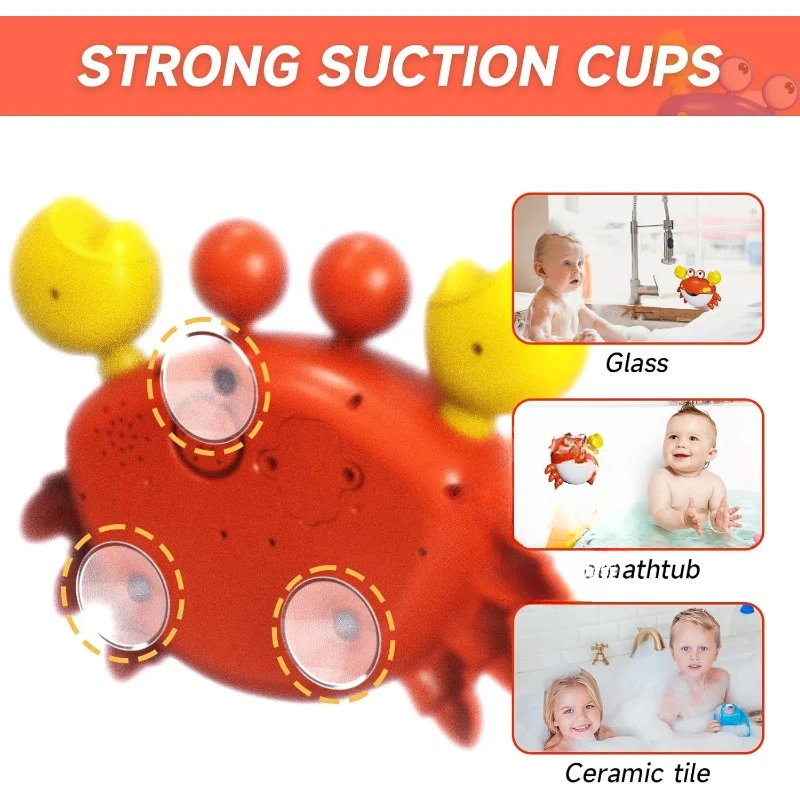 Bubble Machine Crab Frog Music Children's  Bathtub Soap Automatic  Baby Shower Toy 5