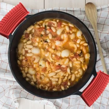 2Pcs Silicone Hot Handle Holder Cover Assist Pan Handle Sleeve Potholders Cast Iron Skillets Handles Grip Covers Kitchen Tools