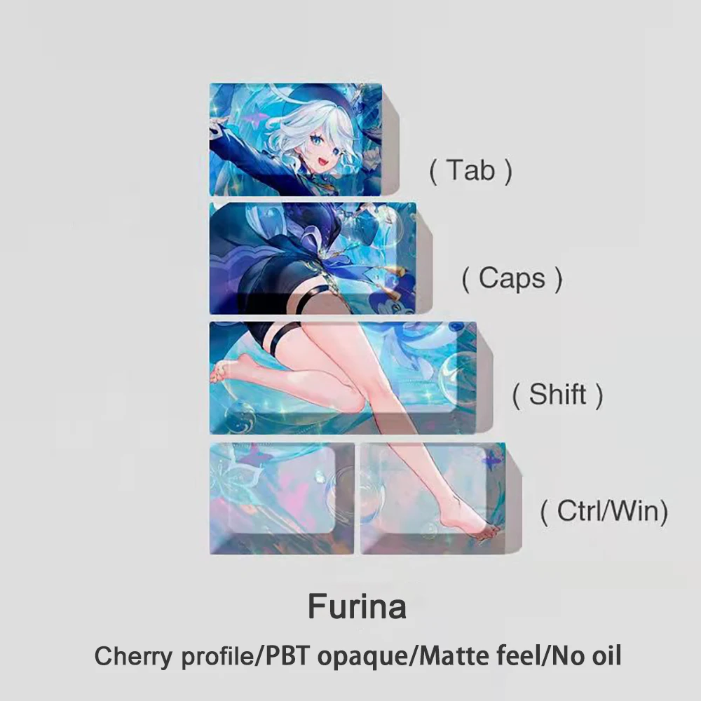Genshin Impacto Keycap Pbt Multifuncional Gaming Keycaps Cherry Perfil Keycaps Utao Yae-miko Teclado Mecânico Xiao Pcs - Imagem 6