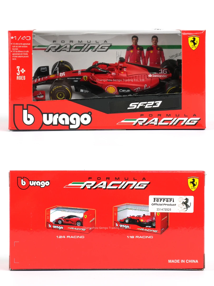 Bburago 1:43 Ferrari 2021 SF21 #16 #55 F1 Formula Car Static Die Cast Vehicles Collectible Model Racing Car Toys 6