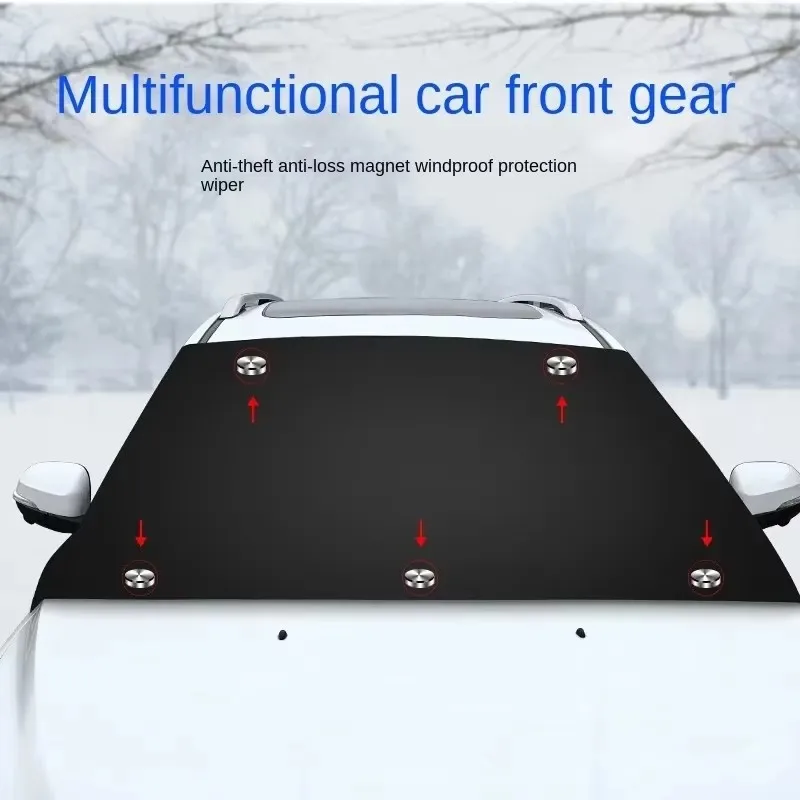 Magnetic Winter Windshield Snow Shield with Insulated Sunshade Protection