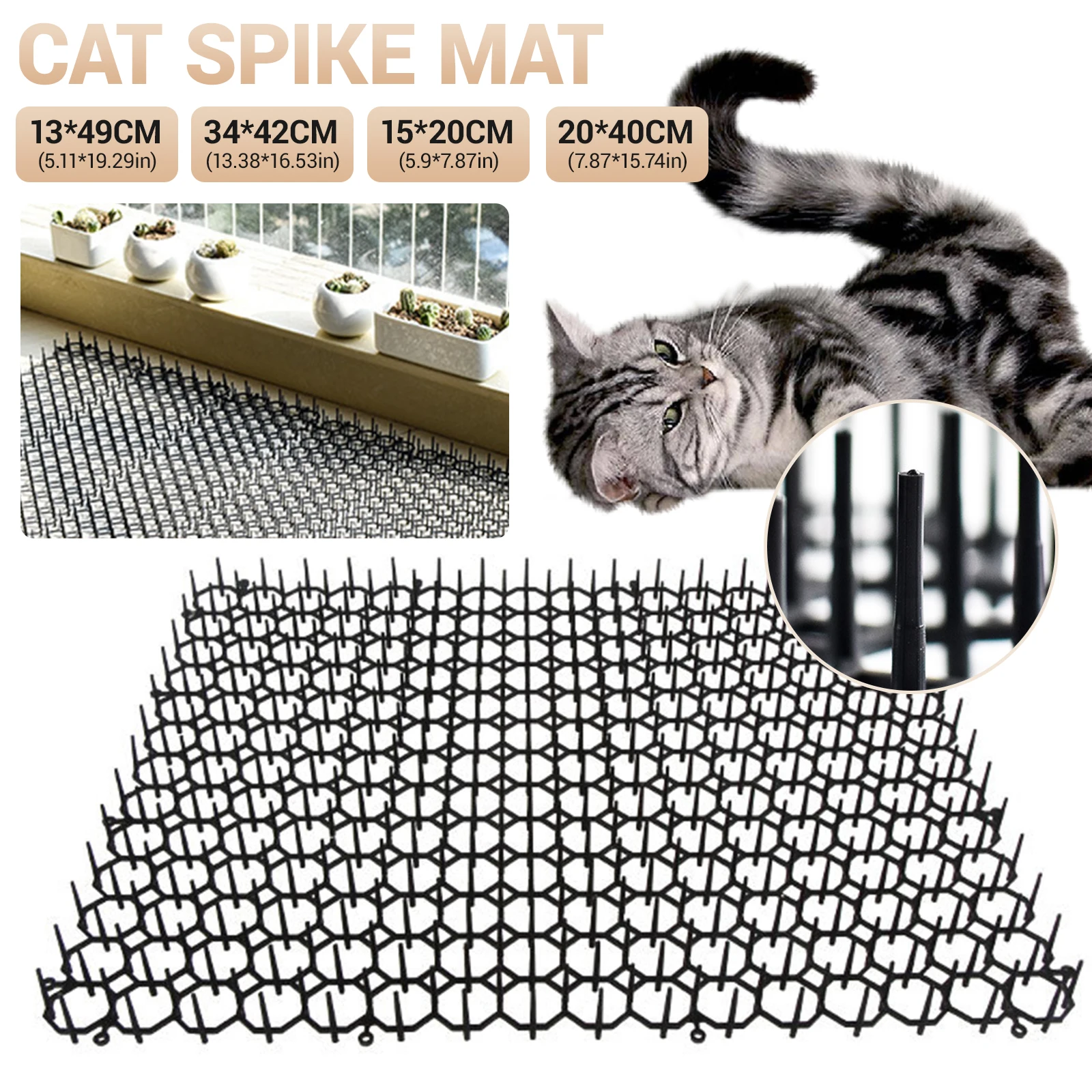 Garden Protective Anti-Cat Net Plastic Thorn Preventing Cat Mat No Hurt To Pets Mesh Anti Pet Protection Netting
