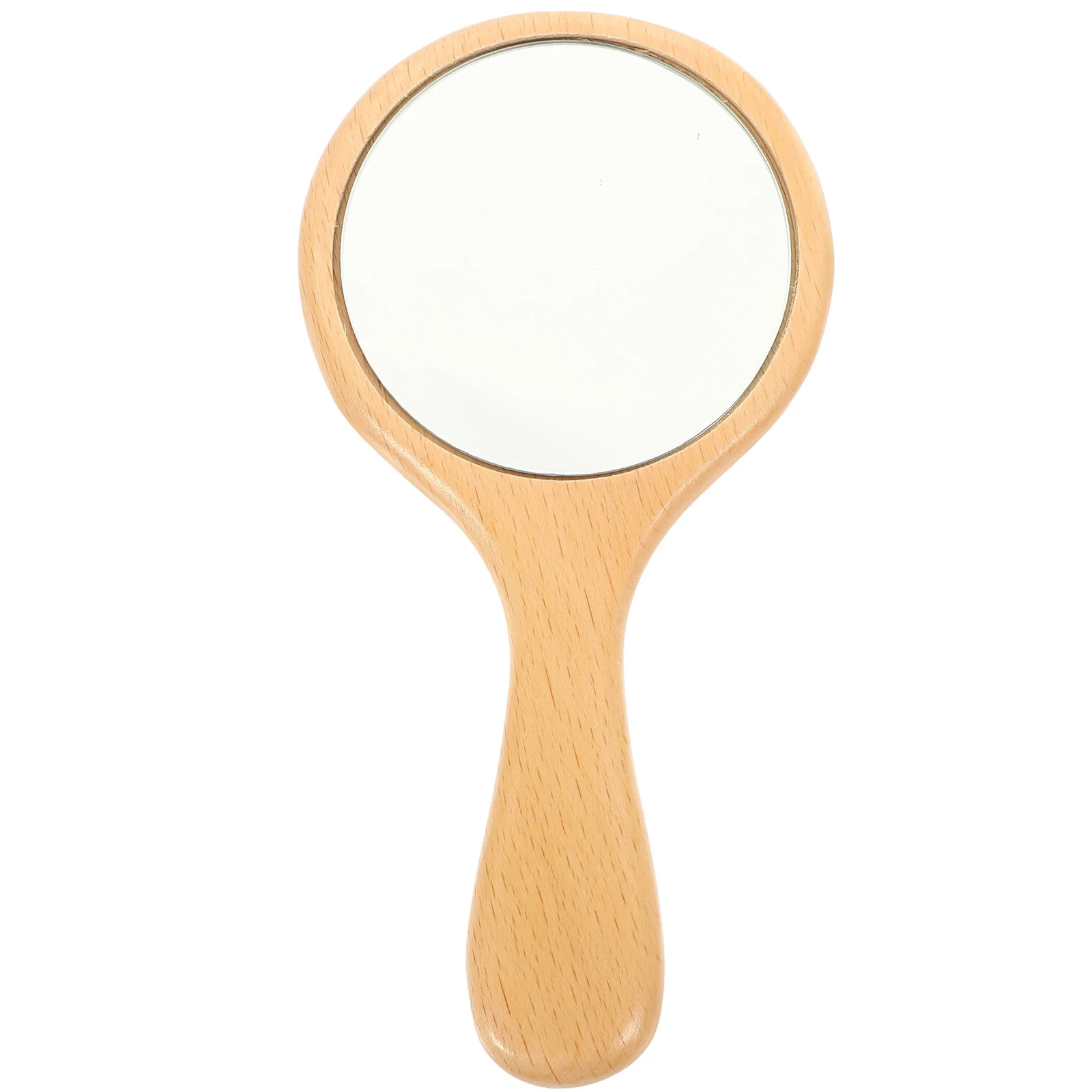 Handle Mirror Portable Wooden Makeup Lightweight Decorative Small Handheld