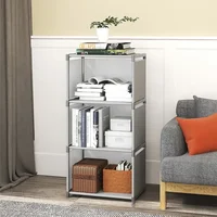 DIY Bookshelf Multi-layer Book Organizer Debris Rack Shelf Home Decor Storage Locker Portable Multi-layer Easy Assembly Bookcase