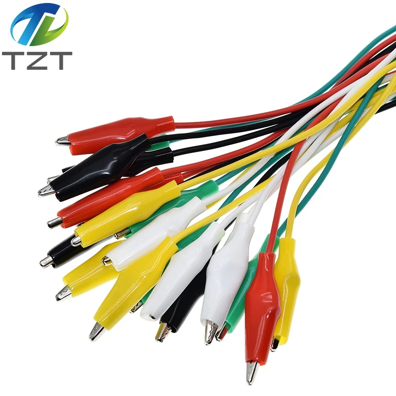 1 PACK = 10 PCS Krokodilklemmen 50 cm elektrische DIY-Messleitungen Alligator doppelseitige Krokodilklemmen Roach Clip Test Jumper Wire