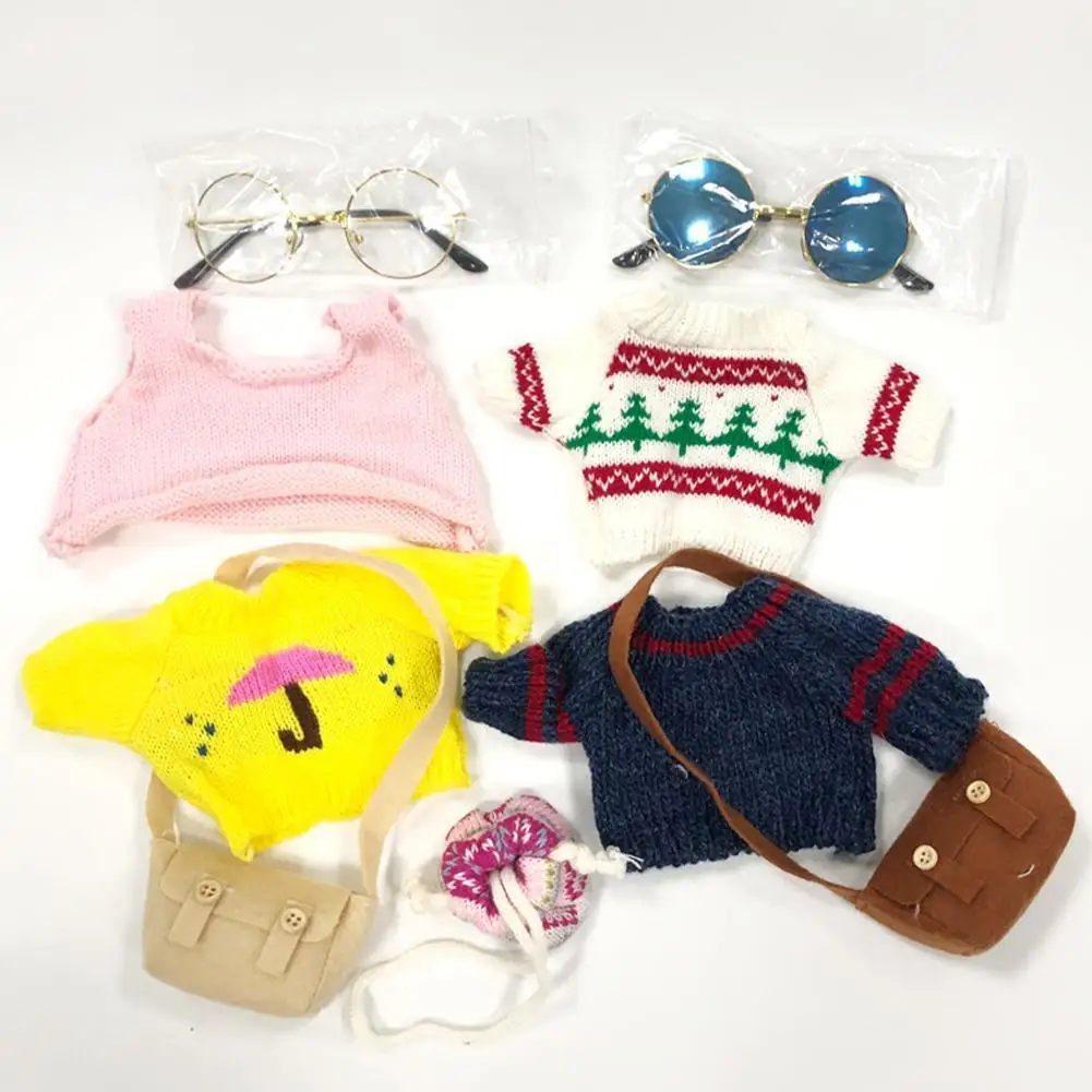 Clothes For Lalafanfan Duck 30cm Accessories Plush Toy Glasses Hat Set