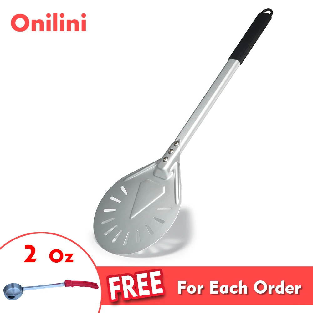Onilini 7/8/9 inch Pizza Turning Peel Anodized Pizza Peel Almuinum Alloy Handle Perforated Shovel