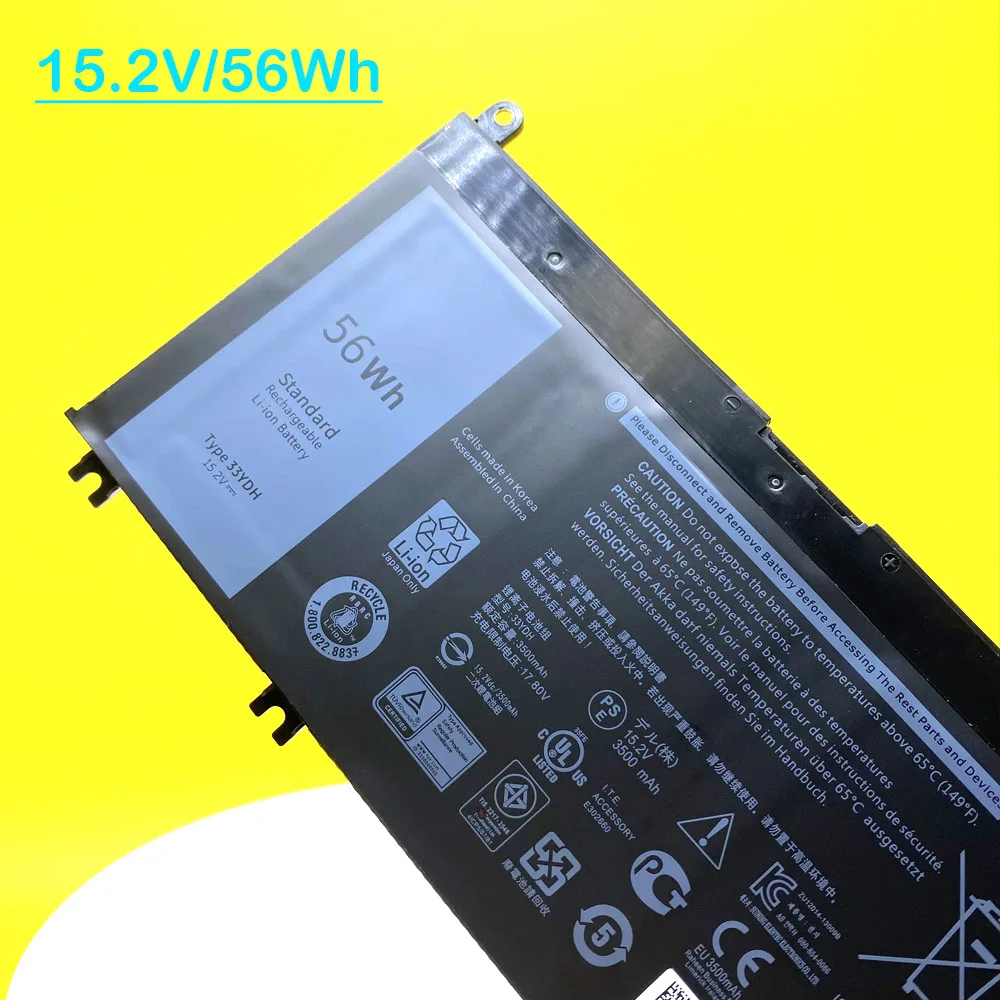 para Dell g3 3579 3779 g5 5587 7588 Inspiron 15 7577 7588 17 7773 7778 7779 Vostro 7570 7580 Bateria do Portátil 15.2v 56wh 33ydh - Imagem 6
