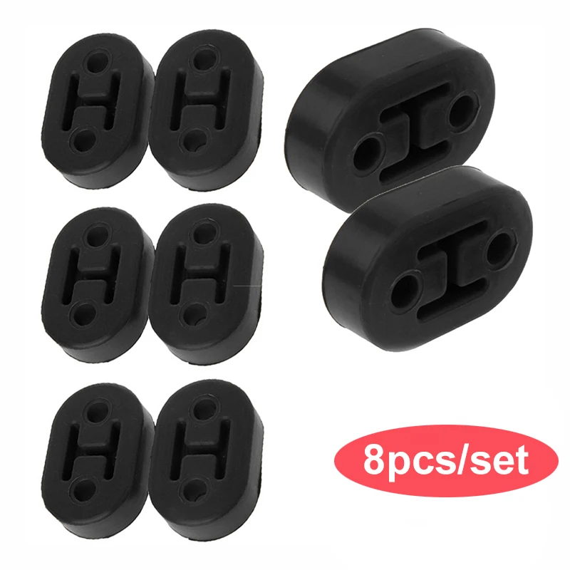 8X Universal Polyurethane Muffler Exhaust Hanger 11.5mm 2 Holes Bracket Hangers Rubber Mount Q9Q
