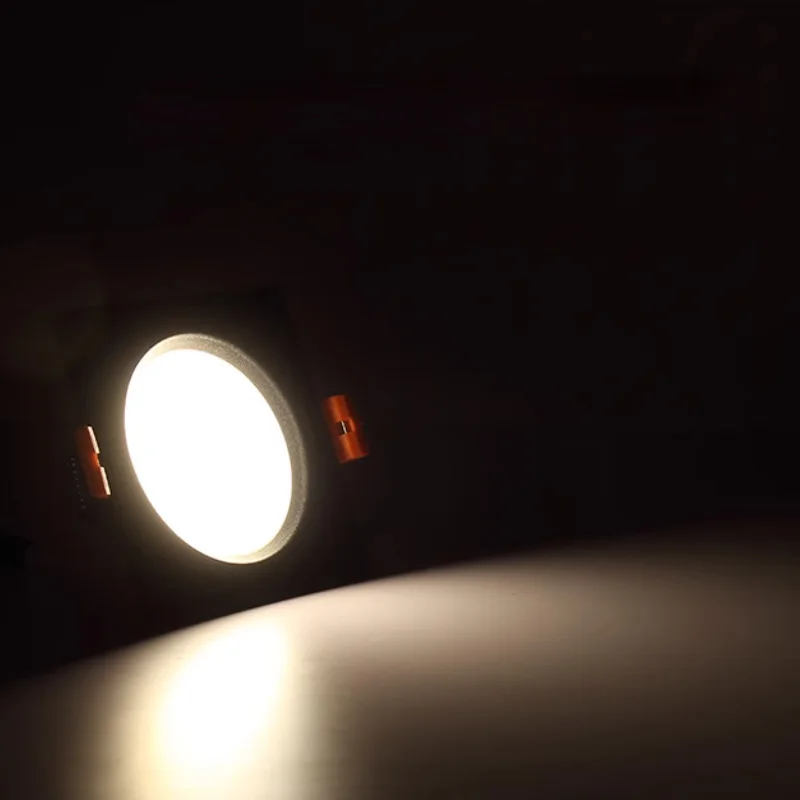3W 5W 7W 9W 12W 15W 18W LED 천장 그리드 램프 스포트라이트 AC85-265V 실내 조명 블랙 화이트 사각형 매립형 다운라이트 디밍 가능