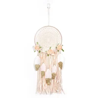 Woven Flower Feathers Dreamcatcher Boho Macrame Hanging Dream Catcher DIY Wind Chimes Wall Art Wedding Decoration 1
