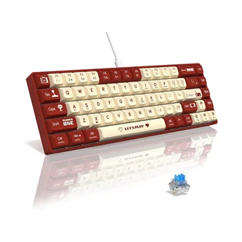 MAMBASNAKE x ATTACK SHARK AK680 65% Wired Mechanical Gaming Keyboard,Hot-Swappable,RGB Rainbow Backlit 1