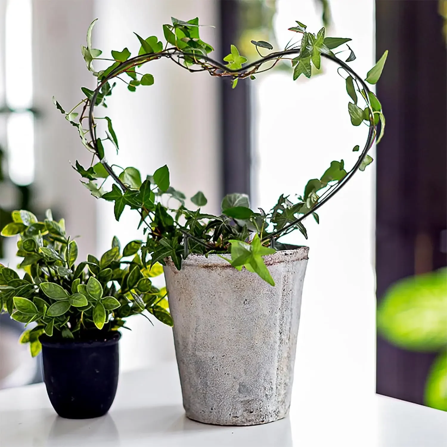 Metal Stackable Heart Garden Trellis Supports for Decorative Vines