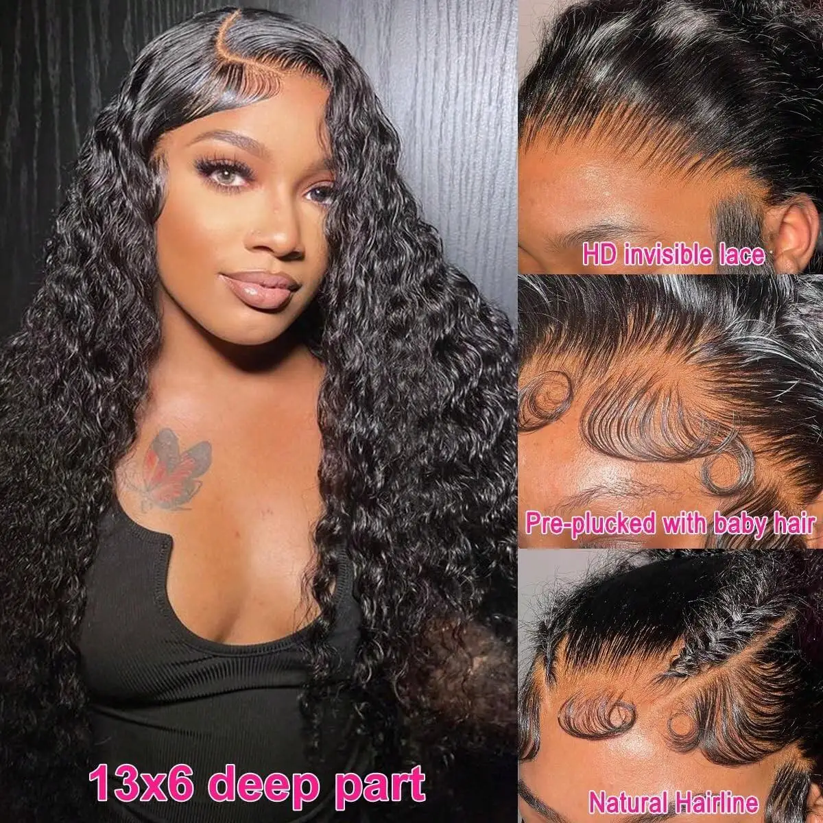 Human Hair 13x6 HD Deep Wave Lace Frontal Wigs 13x4 Water Curly 5x5 Glueless Lace Front Wig 30 42 Inch Kinky Closure WearGo 3