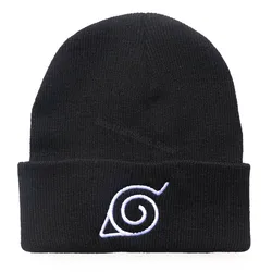 Anime NARUTO Embroidered Knitted Beanie - Winter Warm Cosplay Woolen Bonnet Hat Gift (GRAY)