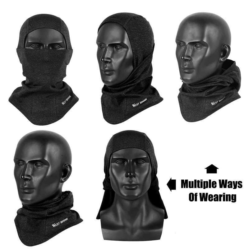 WEST BIKING Winter Windproof Men's Cap Cycling Skiing Balaclava Mask Outdoor Sports Motorcycle Helmets Hat Fleece Bicycle Caps 5