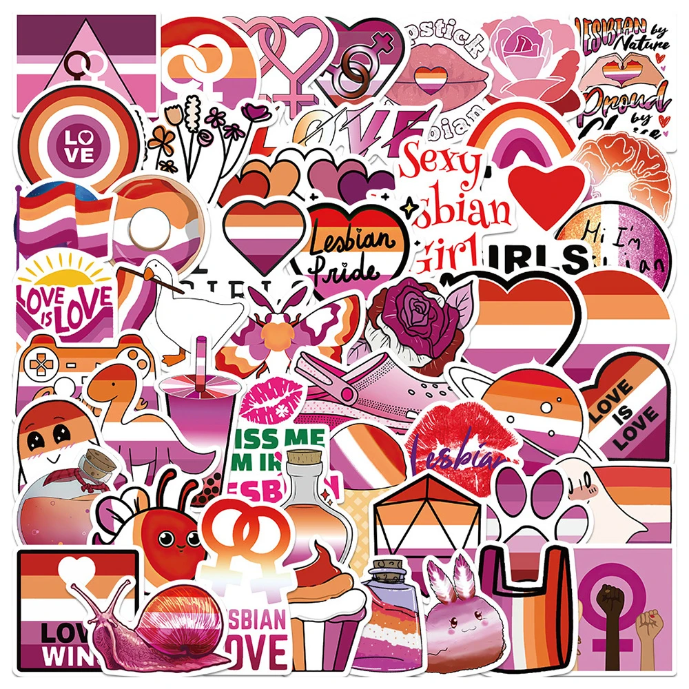 50pcs Purple Lesbian Stickers For Scrapbook Laptop Stationery Kscraft ...