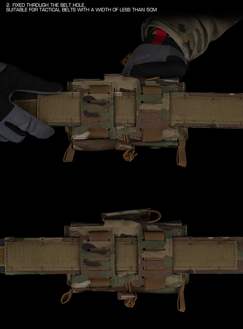 Compact MOLLE Outdoor Utility Pouch with Organizer Panel