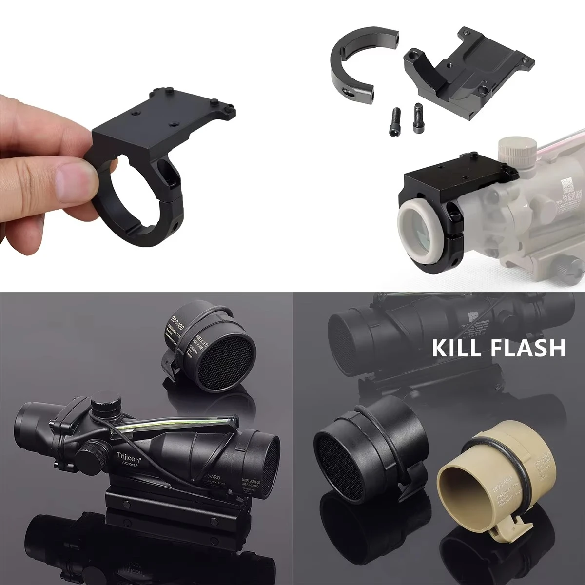 Tactical AOOG 1X32 4X32 Scope Killflash Metal Mesh Cover Cap Red Dot Reflex Sight Mount For AOOG 4x32 Hunting Gear Accessory
