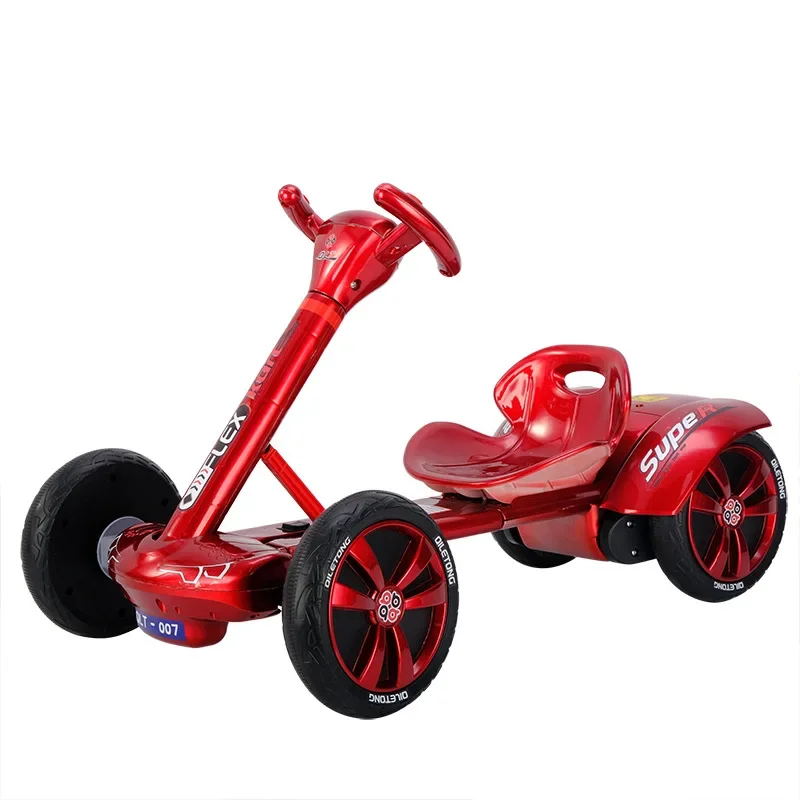 

New Children's Electric Kart Large Battery Charging Dual Drive Square Quadricycle Outdoor Lights Baby Gift for Children Boys