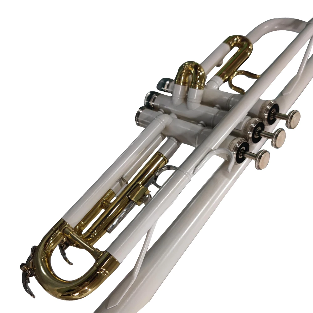 White Trumpet Musical Instrument B-flat Brass Wind Instrument Children Trumpet Performance Student Grade Examination Beginners