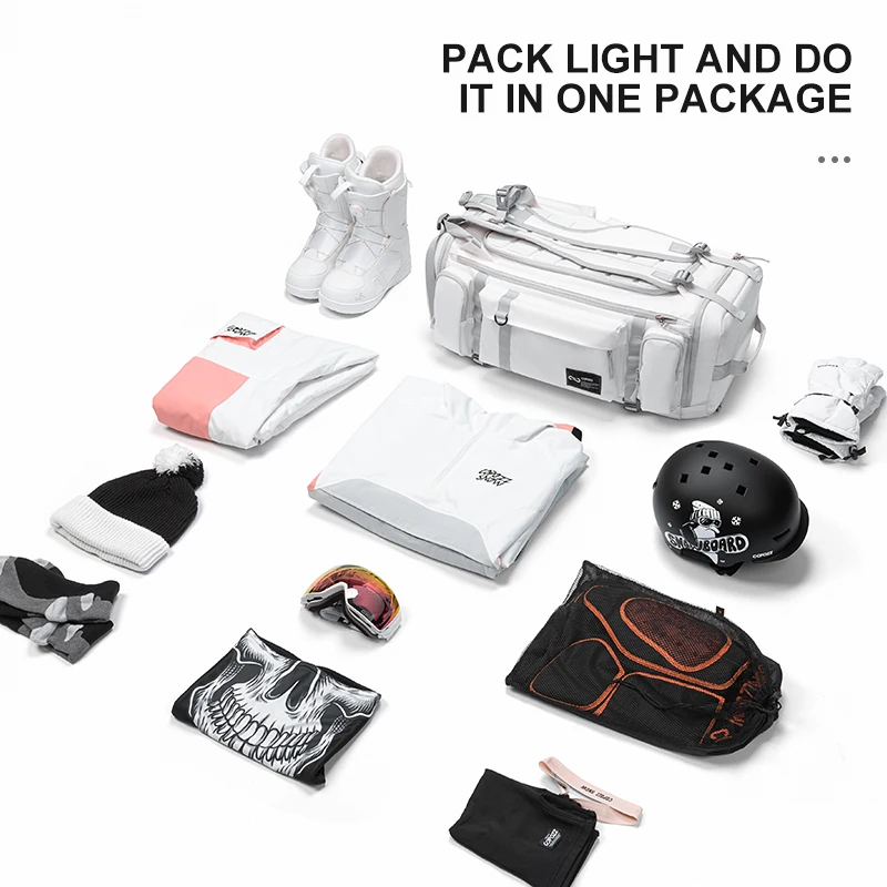 XCMAN-mochila impermeable para esquí, bolsa con compartimentos individuales  para casco, botas, ropa, Snowboard colgante, 50L de capacidad