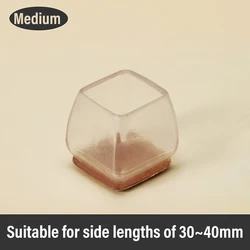 16 - Piece Furniture Leg Floor Protectors with Felt Pads and Sliders - 16PCS (Transparent Square L)