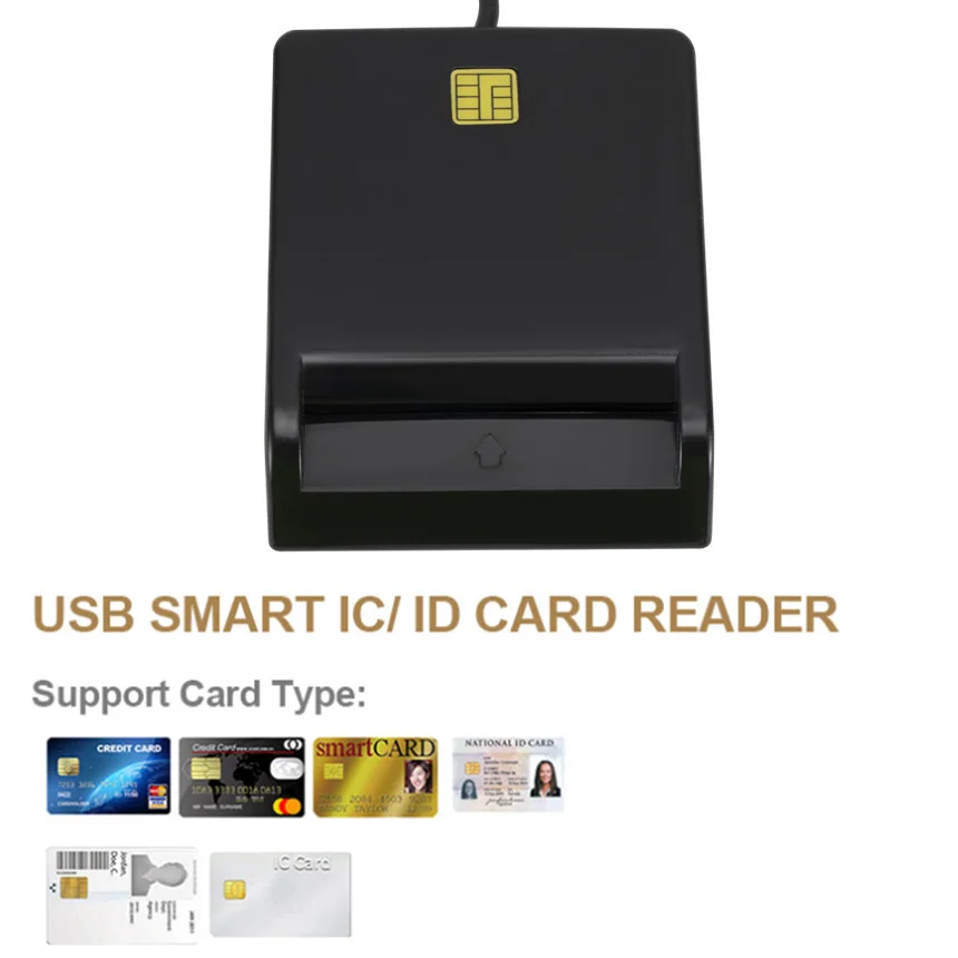 은행 카드 IC/ID EMV 카드 리더기 용 USB 스마트 카드 리더기 Windows 7 8 10 Linux OS USB-CCID ISO 7816 용 고품질