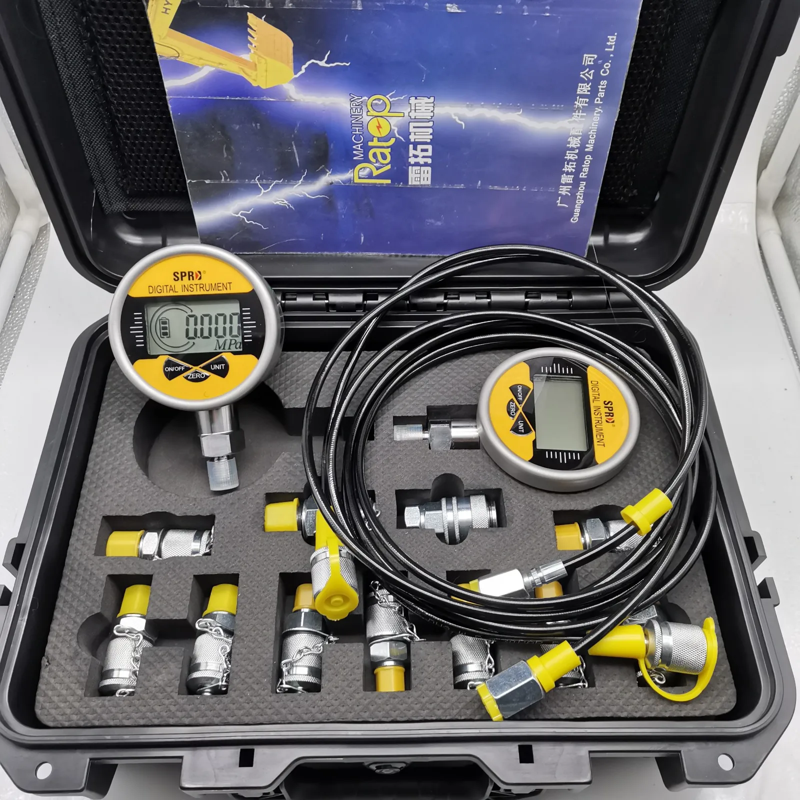

YyhcHot Selling Digital Pressure Gauge Measurement Tool 2 Gauge Testing Tool Hydraulic Pressure 2 Gauge