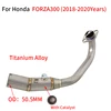 Slip On For Honda FORZA300 2018 - 2020 Motorcycle Exhaust Escape Front Link Pipe 51mm Moto Muffler With Catalyst Titanium Alloy