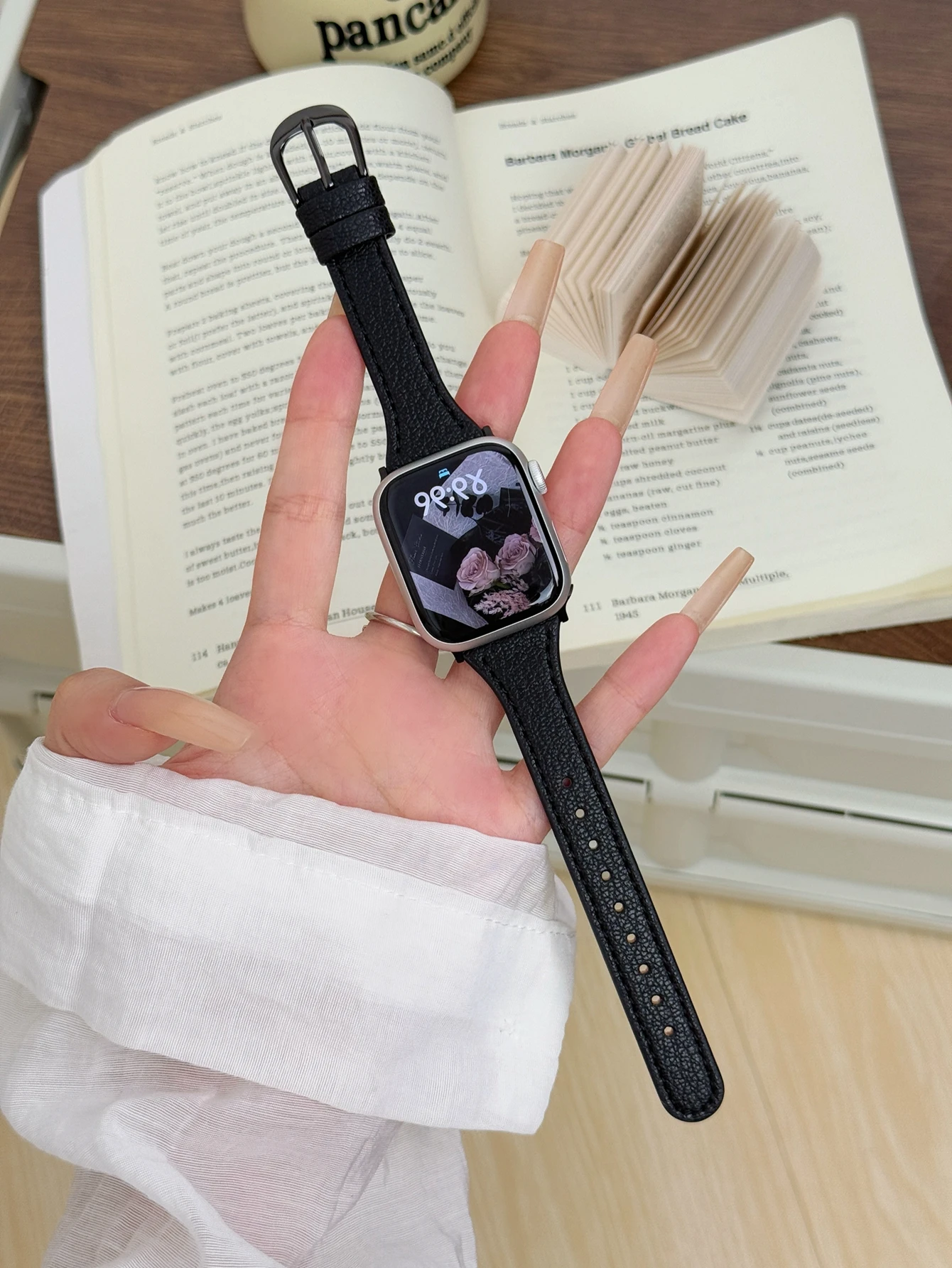 Elegant Coffee Brown Leather Loop Watch Band
