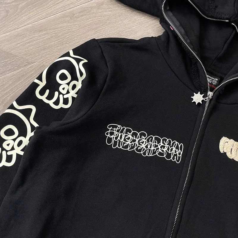 Glo Gang The Glory Full Zip Drink embroidered cartoon zipper